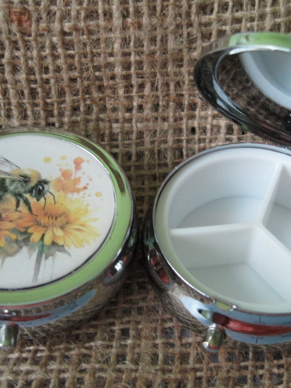 Honey Bee Themed Three Compartment Pill Box